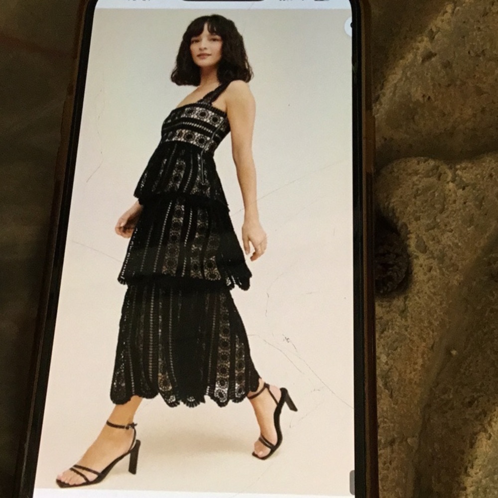 Saylor Krystyna Black crochet Dress